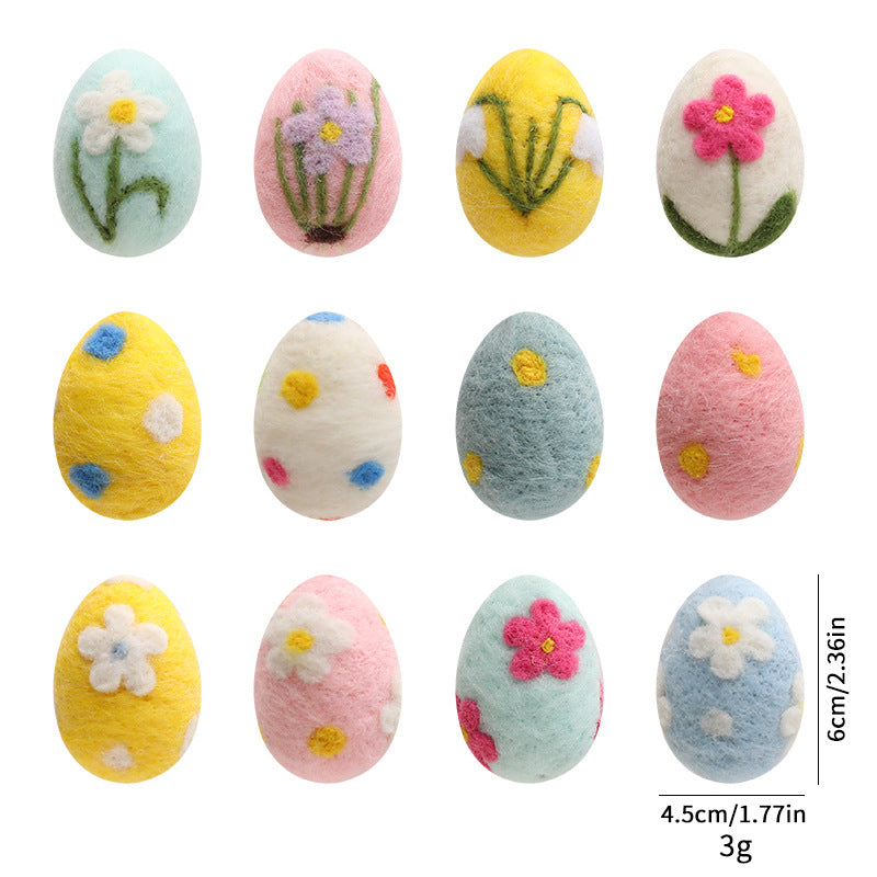 Wholesale Easter Egg Simulation Wool Felt Foam Egg DIY Decoration Easter Decoration
